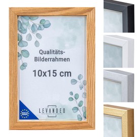 levandeo Picture Frame Real Wood Made in EU 10 x 15 Natural with Glass Panel Portrait Photo Frame Pine Wood Picture Frame