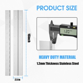 AODESTINY 2Pcs Wide Piano Hinge 16" x 2-1/2", 0.06" Thickness Stainless Steel Continuous & Piano Hinges for Wood Furniture Mailbox Tool Storage Boxes Cabinets Door Hinges