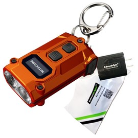 Nitecore TINI3 600 Lumen Keychain Flashlight EDC Muti Color Temperature Warm/Neutral/Cool White Light with EdisonBright Charging Adapter (Orange)