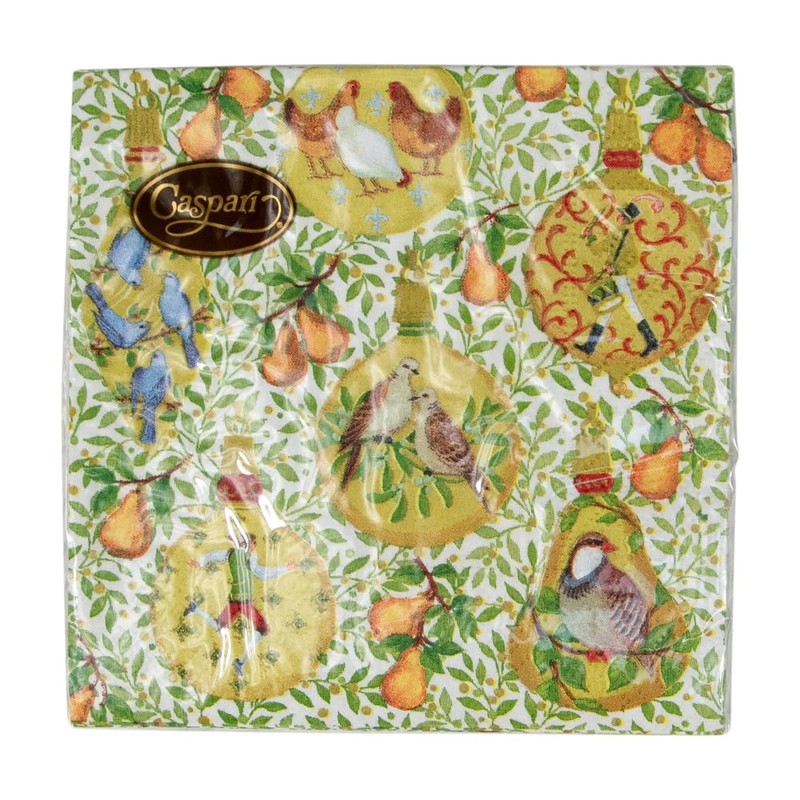 In A Pear Tree Cocktail Napkins - 20 Per Package