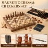 2 in 1 Magnetic Wooden Chess and Checkers Board Game