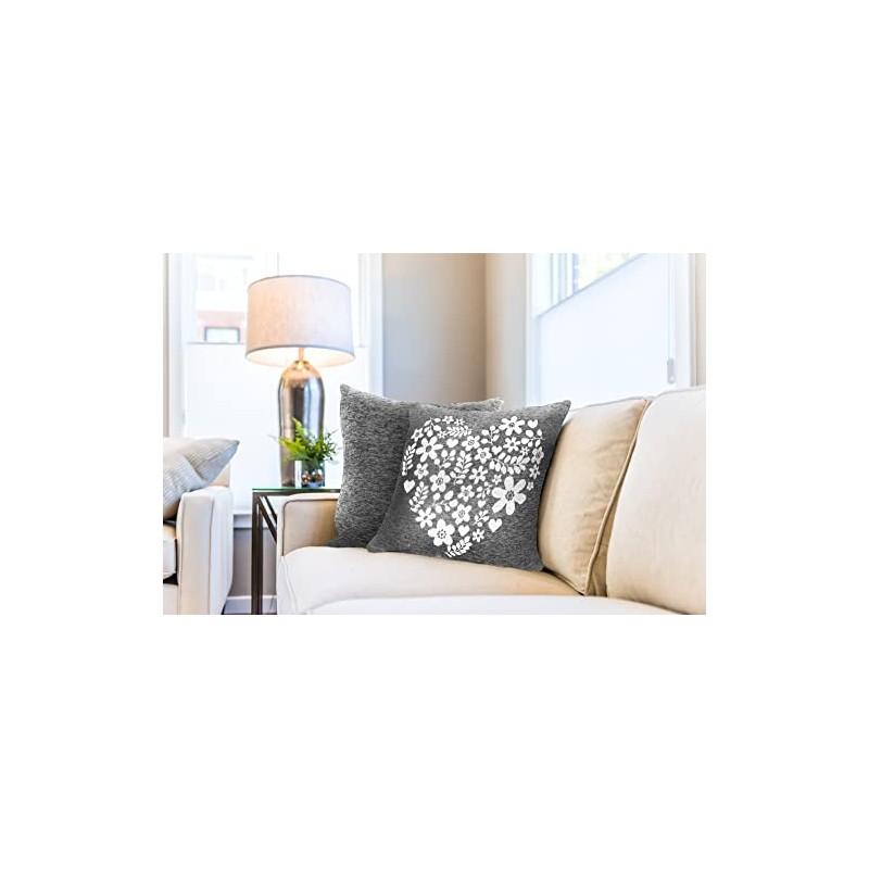 Emma Barclay Amor Heart - Cushion Cover in Charcoal -