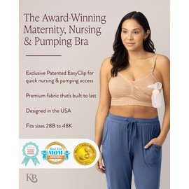 Kindred Bravely Sublime Pumping Bra Hands Free | Nursing and Pumping Bra in One | Wearable Breast Pump Bra (Beige, Small)