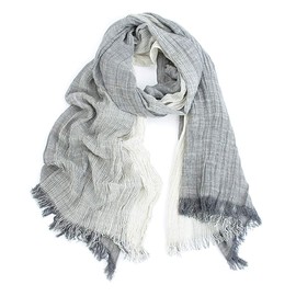 Kyoto Okayama Large Stole, Thin, All Seasons, Protection Against Air Conditioning, UV Rays (Gray)