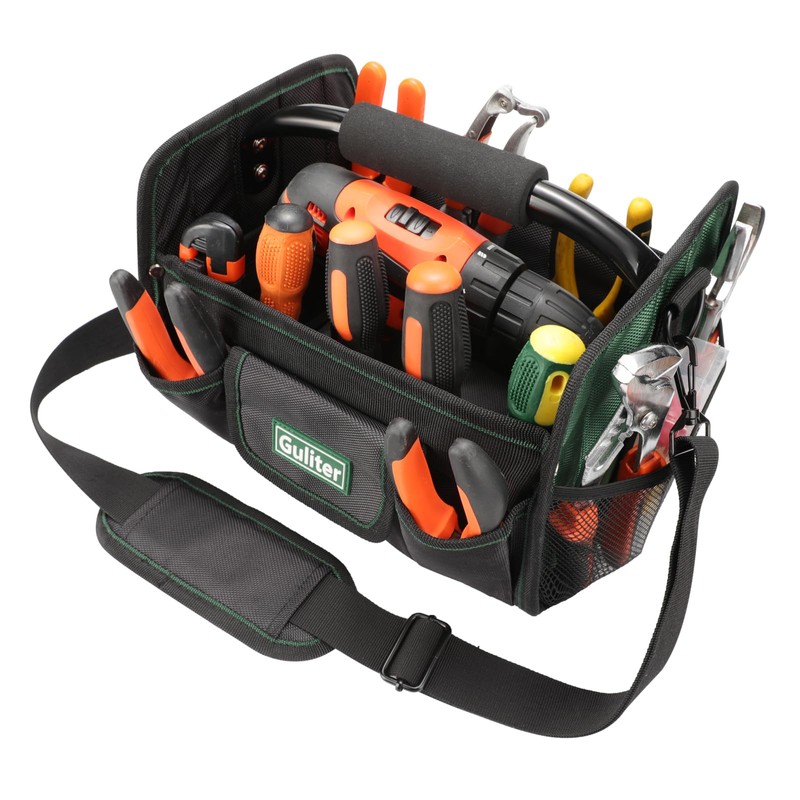 Guliter 11 Inch Small Tool Bag, Open Top Tool Tote