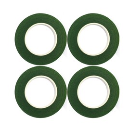 DECORA 4 Rolls 1/2" by 120 Yard Dark Green Floral Tape for Stem Wrap DIY Floral Craft and Arrangement Supply