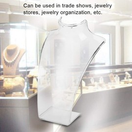 Tomotato Jewellery Stand Bust, 13.8 x 21.5 cm Acrylic Chain Holder Necklace Bust Display Holder Jewellery Display Rack Tabletop Jewellery Bust for Necklaces Pendant (Transparent)