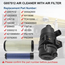 G057512 Air Cleaner with P821575 P822858 Filter Compatible with Donaldson FPG Radial Air Filter Housing Cap