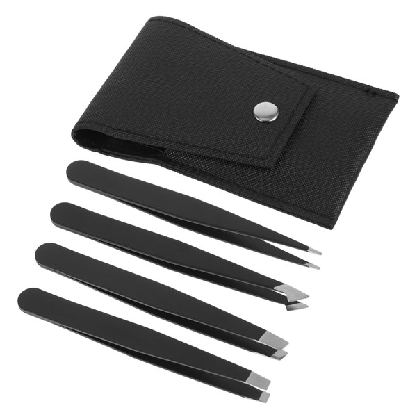 ORFOFE 1 Set Stainless Steel Tweezers Kit with Case Precision