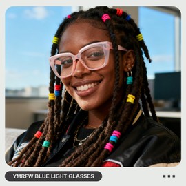 YMRFW Square Blue Light Blocking Glasses for Women Men Retro Style Computer TV Eyeglasses