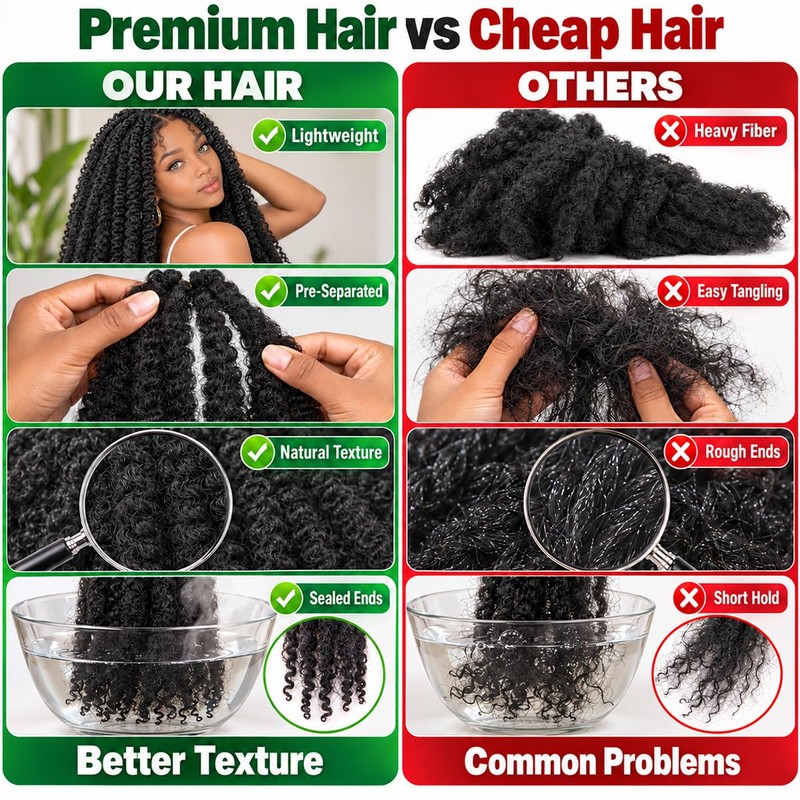 XSASLYET Marley Twist Braiding Hair, Cuban Twist, 18 In,8 Packs,T1B/350