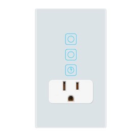 Tecnolite Connect - Apagador con Contacto Inteligente WiFi 2 Botones Táctiles y 1 Enchufe, Cable Neutro, Interruptor Smart Plug Compatible con App móvil y Asistentes de voz