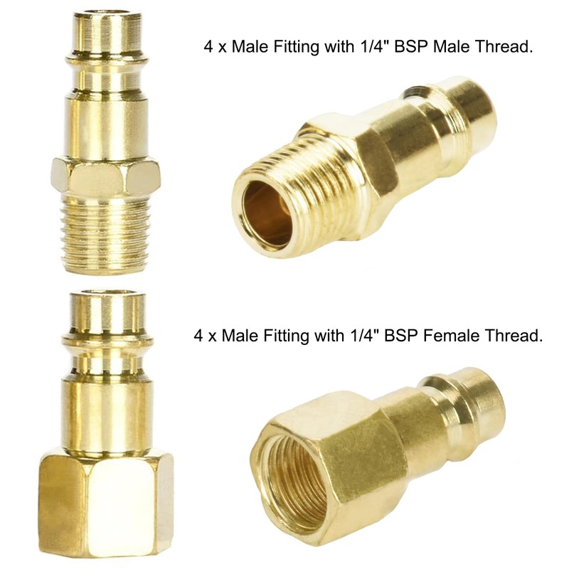 Mikqky Pack of 10 Euro Compressed Air Coupling, 1/4 Inch