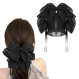 Hair Clip, Ribbon, Large, Hair Clip, Stylish, Holds Securely, Hair Accessory, Hair Claw, Barrette, Adult, Cute, Popular, Korean Style, Ribbon, Hair Ornament, Lightweight, Strong, Simple, for Daily Use