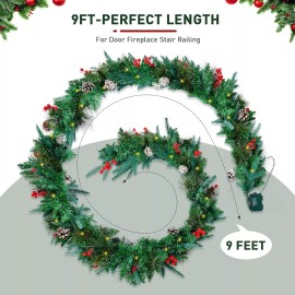 Unbranded 9ft Prelit Christmas Garland