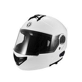 TORC T27 Full Face Modular Helmet with Blinc Bluetooth (White, Small)