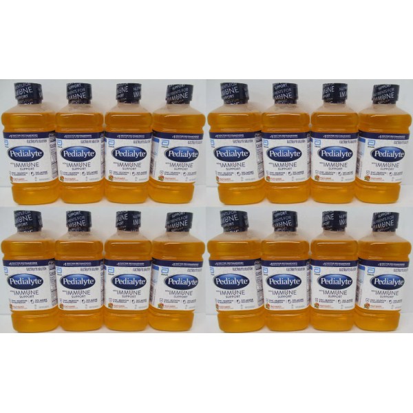 Pedialyte 16x bottles Pedialyte with Immune Support, Peach Mango 33.8oz