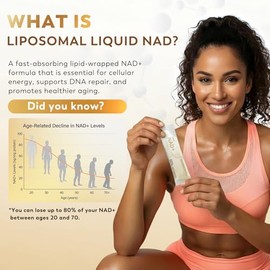 Suplemento líquido NAD+ de 1500 mg - NAD nicotinamida ribósido y resveratrol con PQQ CoQ10, NAD Plus ayuda a apoyar la absorción, aumenta la energía c