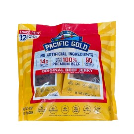 Pacific Gold 2-PACK New Pacific Gold Original Beef Jerky Multi Pack 12 ct, 15 oz Each pack