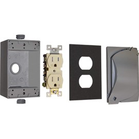 Sigma Electric 16446 15 amps Metal Duplex Outlet Kit For For Use in Branch Circuit Wiring, Wet Locations, No Size, Grey