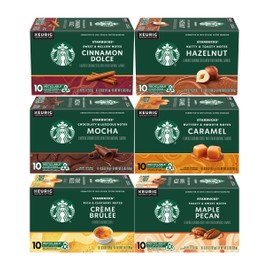 Starbucks Coffee K-Cup Variety Pack, 1 Cinnamon Dolce, 1 Hazelnut, 1 Mocha, 1 Cr�me Brulee, 1 Maple Pecan, 1 Caramel, 10 CT K-Cups, 1 CT