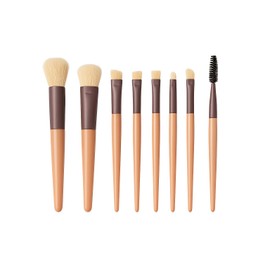 8-Piece Makeup Brush Set with Travel Pouch, Synthetic Bristles, Professional Cosmetic Brushes for Foundation and Eye Makeup
