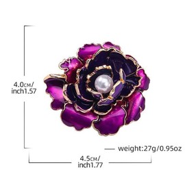 Enamel Peony Flower Brooch Pin Pearl Brooch Pin elegant Clothes Scarf Pin Flower Pearl Brooch Banquet Wedding Exquisite Jewelry Gift Suitable for Female Friends