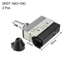 uxcell 2PCS TZ-7311 SPDT 1NO+1NC Panel Mount Roller Plunger Type Momentary Micro Limit Switches