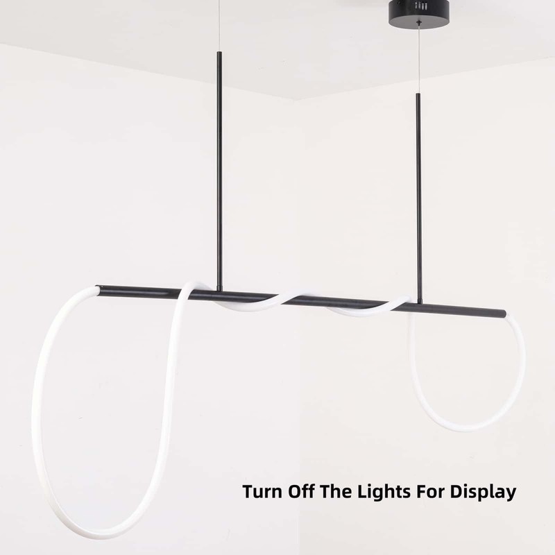 Huilefu Modern Led Chandelier,Pendant Light Remote Dimmable Hanging Light Ceiling
