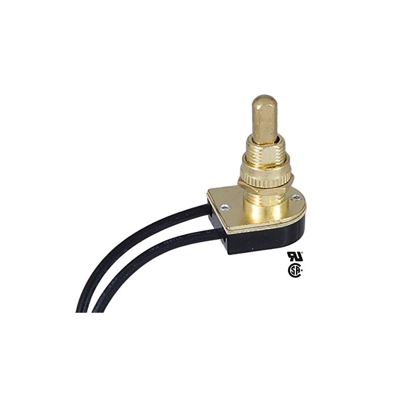 B&P Lamp® On-Off Push Canopy Switch with Brass Plated knob,