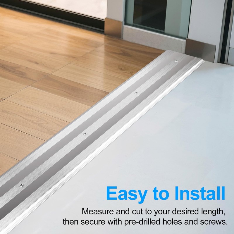 Orechic 5″Wide Sturdy Thicken Aluminum Threshold Strip, Stylish Floor Transition