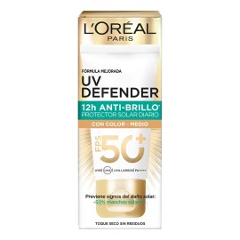 Crema Facial L'oréal Paris Uv Defender Anti-brillo Color Medio 40g