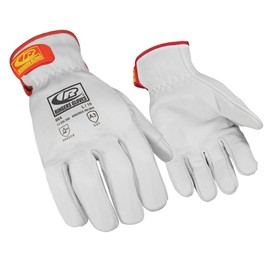 Ringers Gloves 664-09 CE Cut 5 Protective Leather Gloves, White, Medium