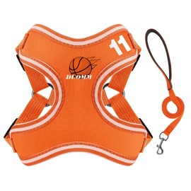 Dog Harness,No Pull Adjustable Sporty Style Dog Vest Harness with Leash D-Ring for Puppy Small Dog_S(Orange)