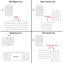 7.5 sqft HeatTech 120V Electric Radiant Floor Heating Mat for Tile, Stone, in Floor Heating - Ceramic Tile Bathroom Floor Heating - Heated Floor Mat with Self-Adhesive Backing Mesh