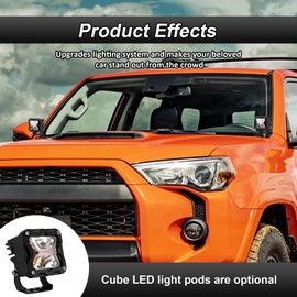 ROMELACK Ditch LED Light Brackets Hood Mount Pods Bracket Compatible with Toyota 4Runner 2010-2024 (Black)