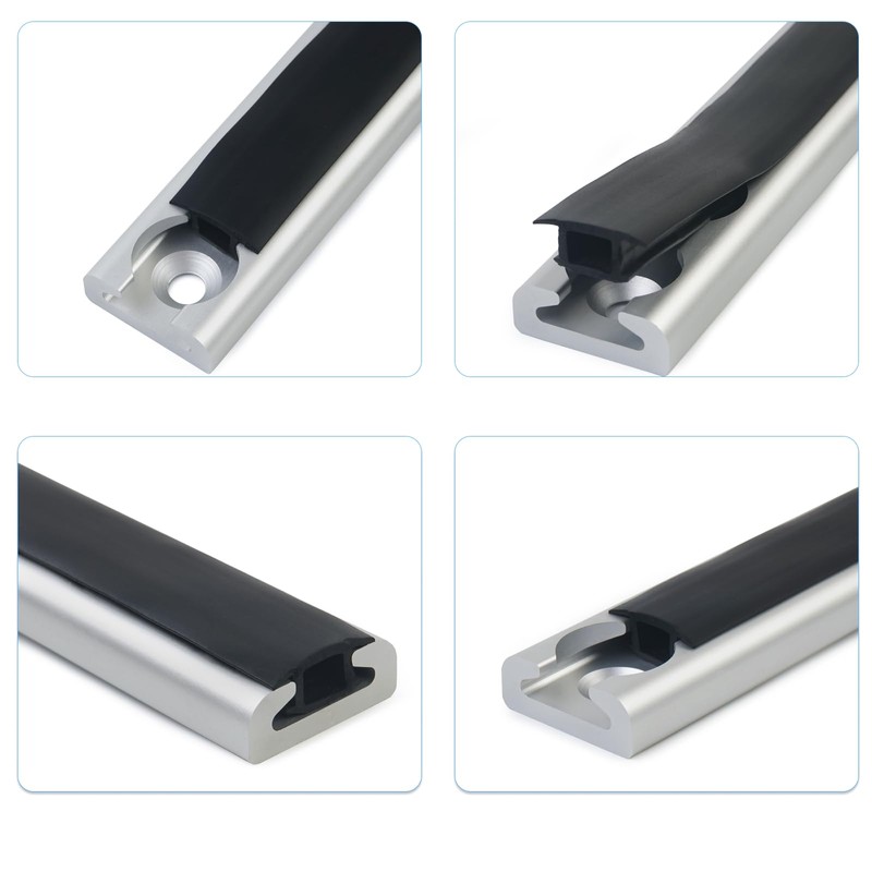 Vandrabase Inner Track Coverage L-Track Dust Protector, 2m/6.56ft Rubber Cover,