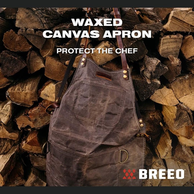 Breeo Waxed Canvas Apron - Leather Straps - D Rings