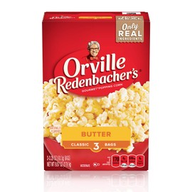 Orville Redenbacher’s Microwave Popcorn, Butter Flavor, 3g Fiber Per Serving, 3.29 oz., 3-Count (12 Boxes)