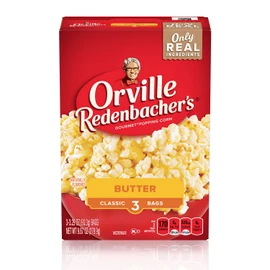 Orville Redenbacher’s Microwave Popcorn, Butter Flavor, 3g Fiber Per Serving, 3.29 oz., 3-Count (12 Boxes)