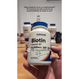 Biotina 10,000 Mcg Biotin Vitamina B7 240 Cápsulas Sabor Sin sabor