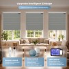 No Drill Motorized Cellular Shades with Remote, Grey 35" W