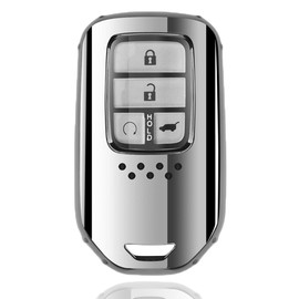 [AMACHER] Honda Honda Smart Key Case Key Cover Vezel Fit Jade Shuttle Odyssey Civic S660 CR-Z RC1 RC2 typeR CIVIC Assembly Zinc Metal Key Case Key Holder, Key Case Single - Silver