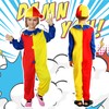 Clown Costume Children's Set, Carnival Outfit with Clown Nose Rainbow