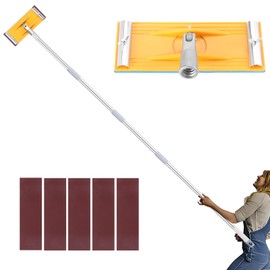 Pole Sander for Drywall, Wall Sander for Painting Prep, Ceiling Sander, Drywall Sander Tool with Extendable Pole 31" to 74", Deck Sander, Popcorn Ceiling Removal Tool, 5 Sandpapers