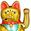 Relaxdays Maneki Neko Waving Cat Good Luck Bringer, Gold, 8