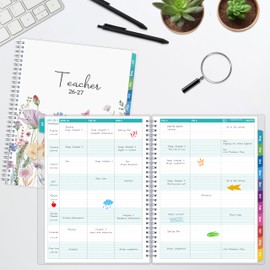 GoiUnlt Teacher Planner 2026-2027, JUL. 2026 – JUN. 2027, Lesson Planner 2026-2027 Academic Year, with Tabs, Thick Paper, 2-Sided Pocket, 8.6″ x 11″ Daily Weekly and Monthly Calendar with 8 Periods