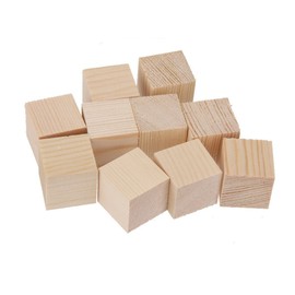 Namvo 12PCS Wooden Cubes - 50mm- Wood Square Blocks For Puzzle Making, Crafts & DIY Projects