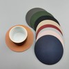 Leather Round Drinks Coasters Washable Coasters for Home, Office, Bar