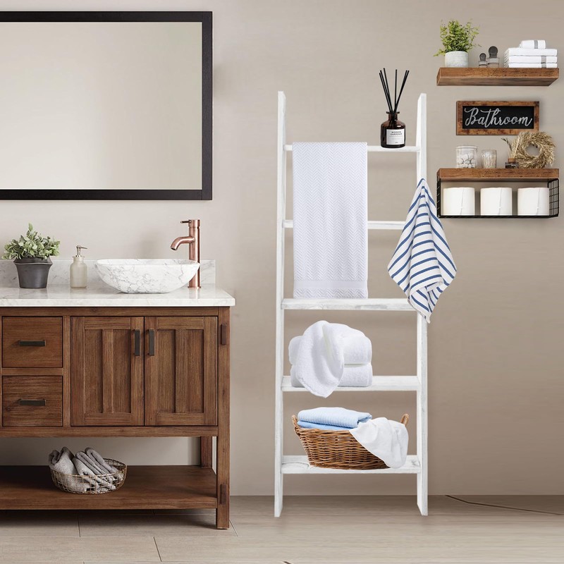 Honest Blanket Ladders for The Living Room, 5-Tier Blanket Holder,